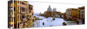 Boats in a Canal with a Church in the Background, Santa Maria Della Salute, Grand Canal, Venice,...-null-Stretched Canvas