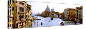 Boats in a Canal with a Church in the Background, Santa Maria Della Salute, Grand Canal, Venice,...-null-Stretched Canvas