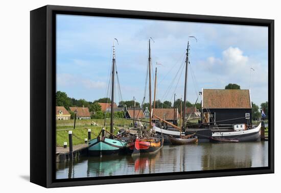 Boats in a Fishing Port at Zuiderzee Open Air Museum-Peter Richardson-Framed Stretched Canvas