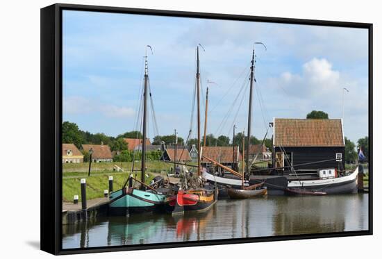 Boats in a Fishing Port at Zuiderzee Open Air Museum-Peter Richardson-Framed Stretched Canvas