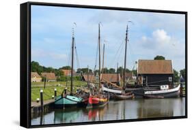 Boats in a Fishing Port at Zuiderzee Open Air Museum-Peter Richardson-Framed Stretched Canvas