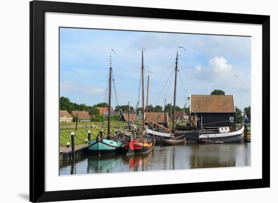 Boats in a Fishing Port at Zuiderzee Open Air Museum-Peter Richardson-Framed Photographic Print