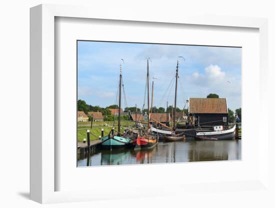 Boats in a Fishing Port at Zuiderzee Open Air Museum-Peter Richardson-Framed Photographic Print