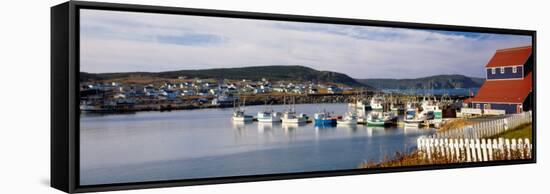 Boats in a Harbor, Bonavista Harbour, Newfoundland, Newfoundland and Labrador, Canada-null-Framed Stretched Canvas