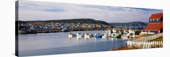 Boats in a Harbor, Bonavista Harbour, Newfoundland, Newfoundland and Labrador, Canada-null-Stretched Canvas