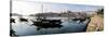 Boats in a River, Dom Luis I Bridge, Duoro River, Porto, Portugal-null-Stretched Canvas