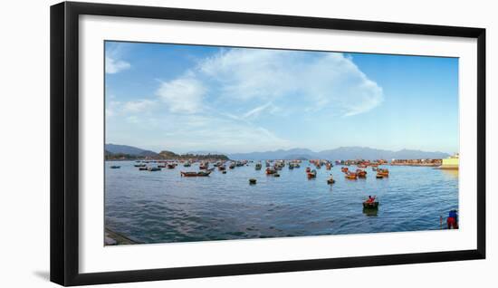 Boats in a river, Vinh Long, Nha Trangn, Khanh Hoa Province, Vietnam-null-Framed Photographic Print