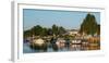 Boats in a river, Walnut Grove, Sacramento River, Sacramento?San Joaquin Ri-null-Framed Photographic Print