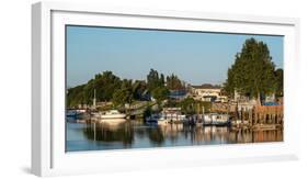 Boats in a river, Walnut Grove, Sacramento River, Sacramento?San Joaquin Ri-null-Framed Photographic Print