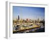 Boats in a Row at a Marina, Chicago, Illinois, USA-null-Framed Photographic Print