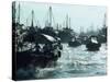 Boats in Aberdeen Harbour, Hong Kong, China-Alain Evrard-Stretched Canvas