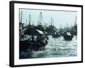 Boats in Aberdeen Harbour, Hong Kong, China-Alain Evrard-Framed Photographic Print
