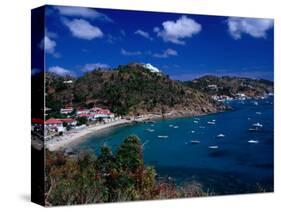 Boats in Bay, Corrossol Bay, St. Barts-Wayne Walton-Stretched Canvas