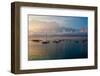 Boats in Caribbean Sea at Sunset, Georgetown, Great Exumand, Bahamas-null-Framed Photographic Print