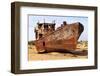 Boats in Desert around Moynaq, Muynak or Moynoq - Aral Sea or Aral Lake - Uzbekistan - Asia-Daniel Prudek-Framed Photographic Print