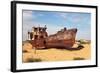 Boats in Desert around Moynaq, Muynak or Moynoq - Aral Sea or Aral Lake - Uzbekistan - Asia-Daniel Prudek-Framed Photographic Print