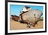 Boats in Desert around Moynaq, Muynak or Moynoq - Aral Sea or Aral Lake - Uzbekistan - Asia-Daniel Prudek-Framed Photographic Print