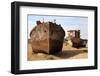 Boats in Desert around Moynaq, Muynak or Moynoq - Aral Sea or Aral Lake - Uzbekistan - Asia-Daniel Prudek-Framed Photographic Print