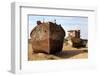 Boats in Desert around Moynaq, Muynak or Moynoq - Aral Sea or Aral Lake - Uzbekistan - Asia-Daniel Prudek-Framed Photographic Print