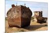 Boats in Desert around Moynaq, Muynak or Moynoq - Aral Sea or Aral Lake - Uzbekistan - Asia-Daniel Prudek-Mounted Photographic Print