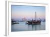 Boats in Doha Bay and Museum of Islamic Art, Doha, Qatar, Middle East-Jane Sweeney-Framed Photographic Print