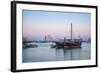 Boats in Doha Bay and Museum of Islamic Art, Doha, Qatar, Middle East-Jane Sweeney-Framed Photographic Print
