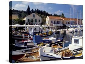 Boats in Fiscardo Harbour, Cephalonia (Kefallinia), Ionian Islands, Greece-Jonathan Hodson-Stretched Canvas