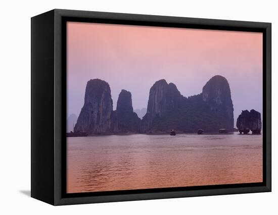 Boats in Halong Bay-Paul Thompson-Framed Stretched Canvas