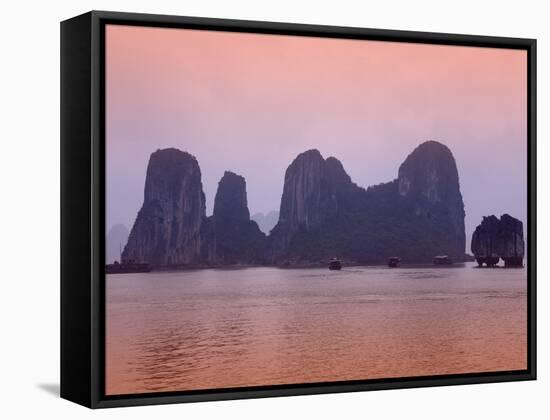 Boats in Halong Bay-Paul Thompson-Framed Stretched Canvas