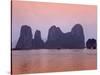 Boats in Halong Bay-Paul Thompson-Stretched Canvas