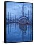 Boats in Harbor at Twilight, Southeast Alaska, USA-Nancy Rotenberg-Framed Stretched Canvas