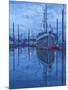 Boats in Harbor at Twilight, Southeast Alaska, USA-Nancy Rotenberg-Mounted Photographic Print