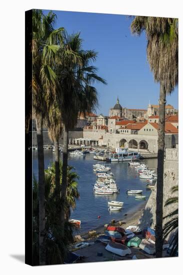 Boats in Harbor, Dubrovnik, Croatia, Europe-Jim Engelbrecht-Stretched Canvas