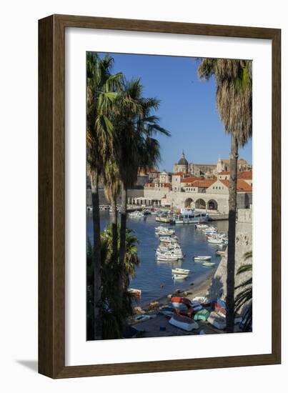 Boats in Harbor, Dubrovnik, Croatia, Europe-Jim Engelbrecht-Framed Photographic Print