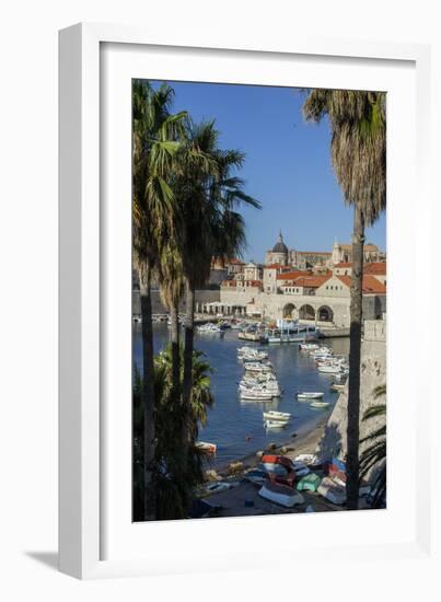 Boats in Harbor, Dubrovnik, Croatia, Europe-Jim Engelbrecht-Framed Photographic Print