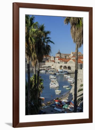 Boats in Harbor, Dubrovnik, Croatia, Europe-Jim Engelbrecht-Framed Photographic Print