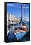 Boats in Harbor, Meze, Herault, Languedoc Roussillon Region, France, Europe-Guy Thouvenin-Framed Stretched Canvas