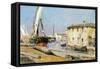 Boats in Harbor-Federico Andreotti-Framed Stretched Canvas