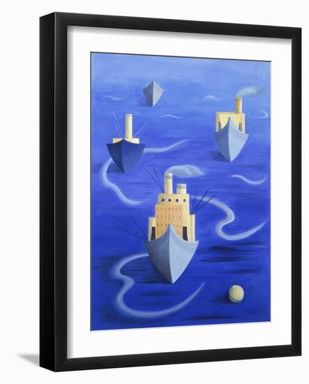 Boats in Harbour, 1994-Marie Hugo-Framed Giclee Print