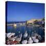 Boats in Harbour and Kyrenia Castle, Kyrenia, North Cyprus-Christopher Rennie-Stretched Canvas