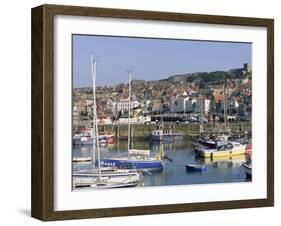 Boats in Harbour and Seafront, Scarborough, Yorkshire, England, United Kingdom-Robert Francis-Framed Photographic Print