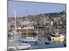 Boats in Harbour and Seafront, Scarborough, Yorkshire, England, United Kingdom-Robert Francis-Mounted Photographic Print