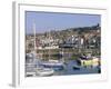 Boats in Harbour and Seafront, Scarborough, Yorkshire, England, United Kingdom-Robert Francis-Framed Photographic Print