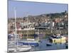 Boats in Harbour and Seafront, Scarborough, Yorkshire, England, United Kingdom-Robert Francis-Mounted Photographic Print