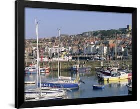 Boats in Harbour and Seafront, Scarborough, Yorkshire, England, United Kingdom-Robert Francis-Framed Photographic Print