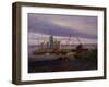 Boats in Harbour at Evening, 1828-Caspar David Friedrich-Framed Giclee Print