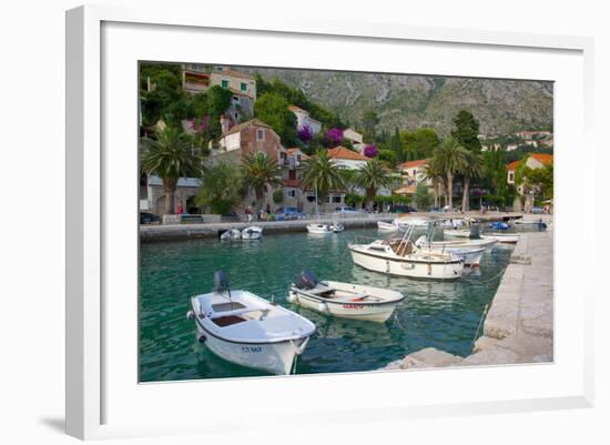 Boats in Harbour, Mlini, Dubrovnik Riviera, Dalmatia, Croatia, Europe-Frank Fell-Framed Photographic Print