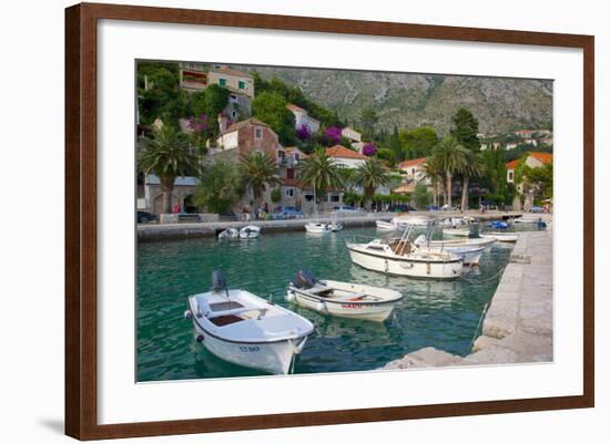 Boats in Harbour, Mlini, Dubrovnik Riviera, Dalmatia, Croatia, Europe-Frank Fell-Framed Photographic Print