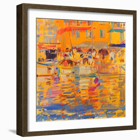 Boats in Harbour, Saint-Tropez-Peter Graham-Framed Giclee Print