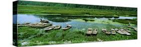 Boats in Hoang Long River, Kenh Ga, Ninh Binh, Vietnam-null-Stretched Canvas